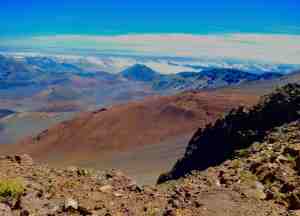 The view across the caldera