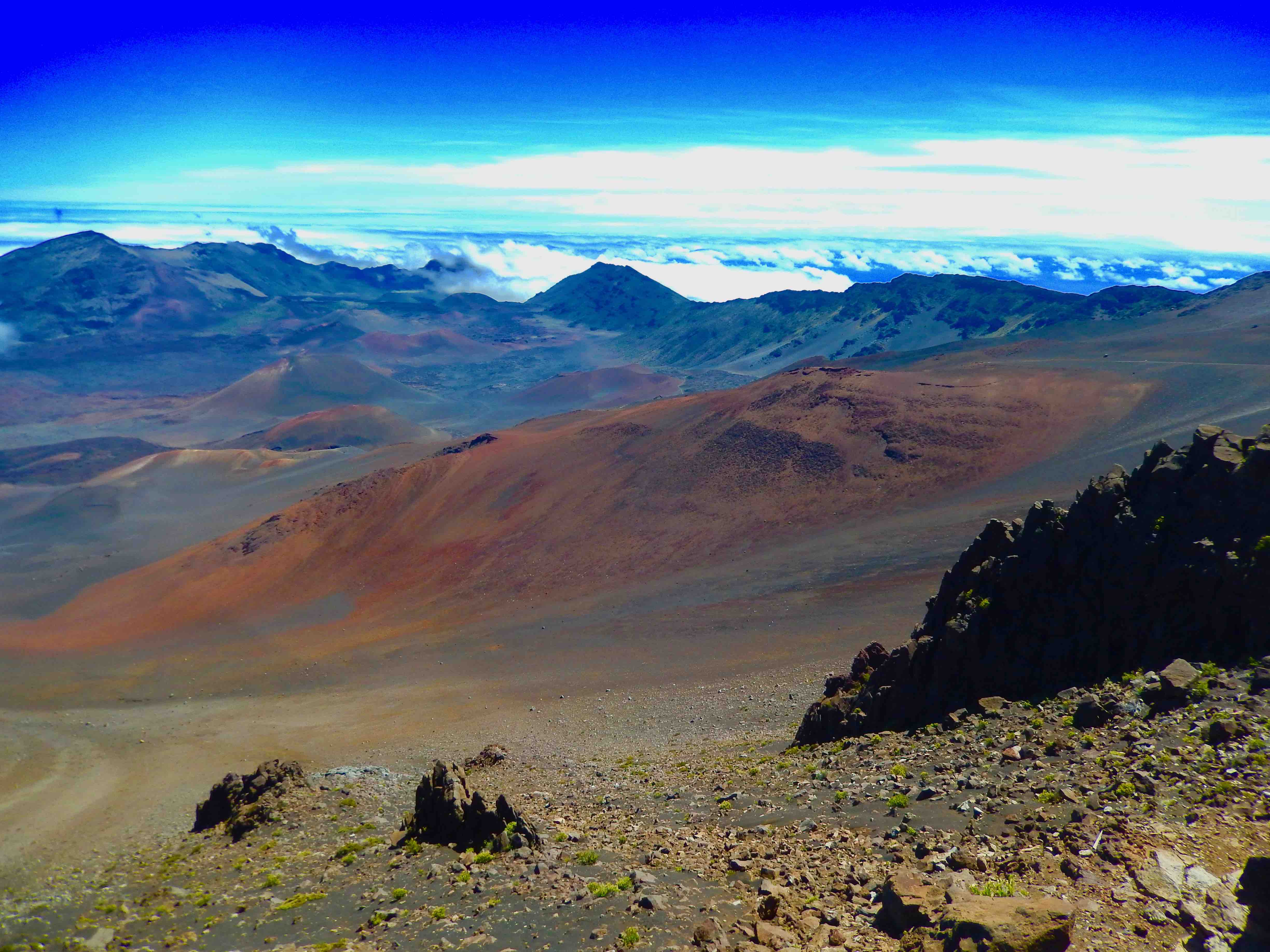 The view across the caldera