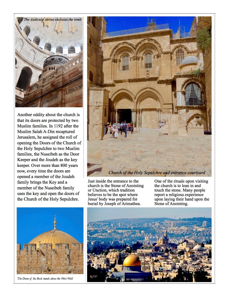 Stories from the road about the Church of the Holy Sepulchre in Jerusalem