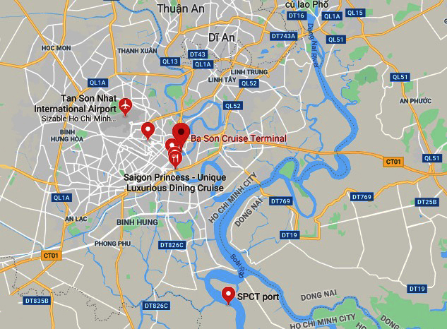 Map Ho Chi Minh City region