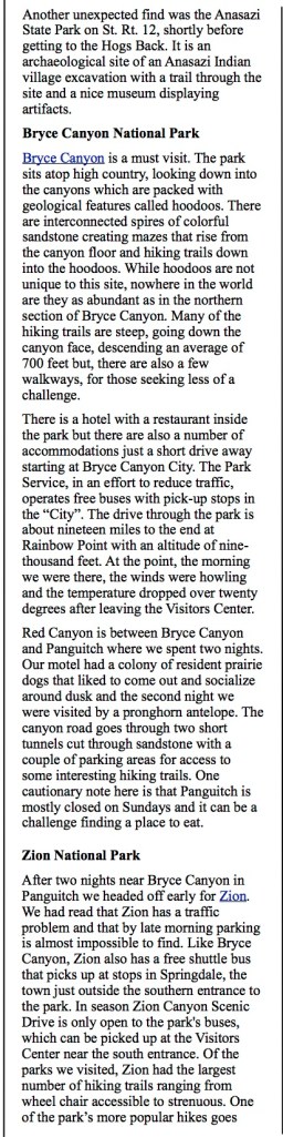 Ideas on visiting Utah parks