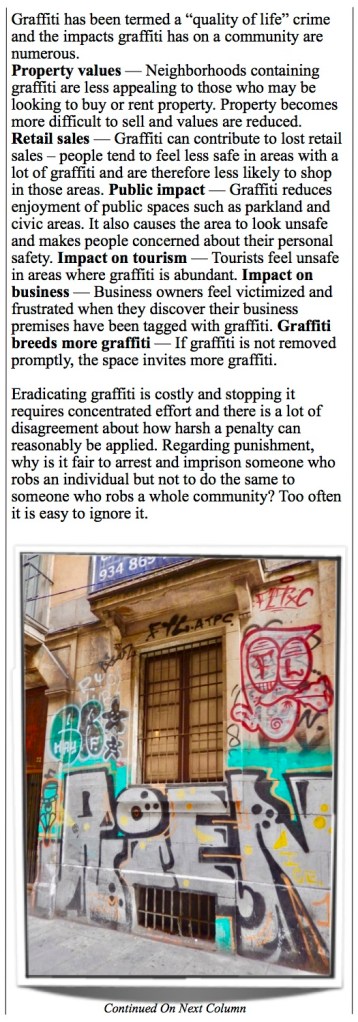 Turning a blind eye to graffiti invites even more.