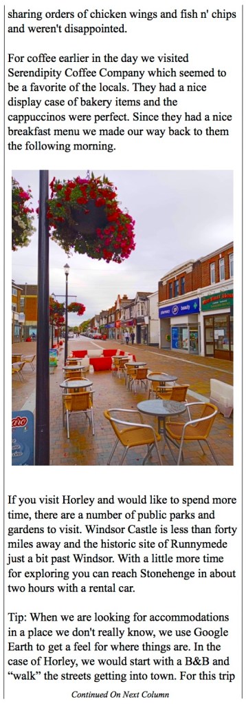 A nice village to walk around in. Coffee shops, pubs and quant shops.