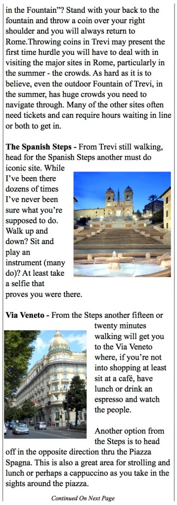 Seeing Rome - Spanish Steps, Via Veneto