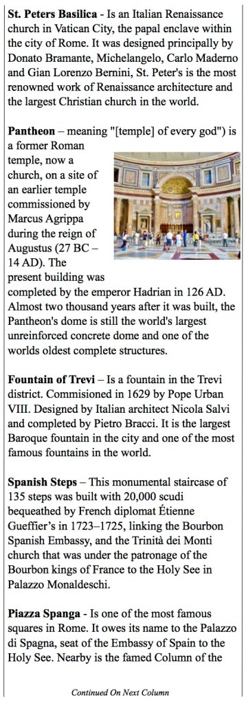 Seeing Rome - Pantheon, Trevi Fountain, Spanish Steps, Via Veneto