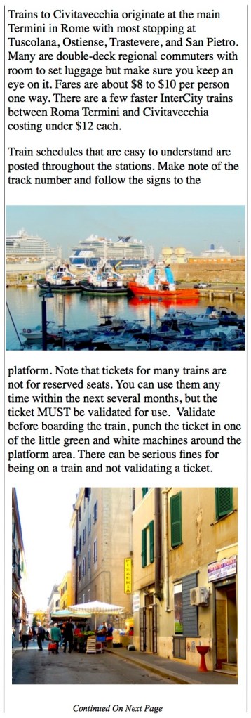 Civitavecchia by train from Fumicino Airport