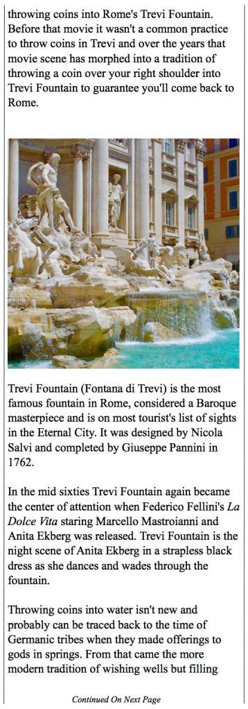 La Dolce Vita and Three Coins In The Fountain