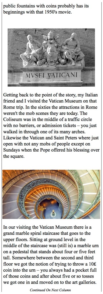 The Vatican Museum and a spiral staircase and an urn