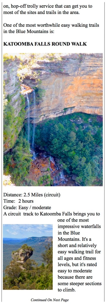 Great hikes around  The Blue Mountains