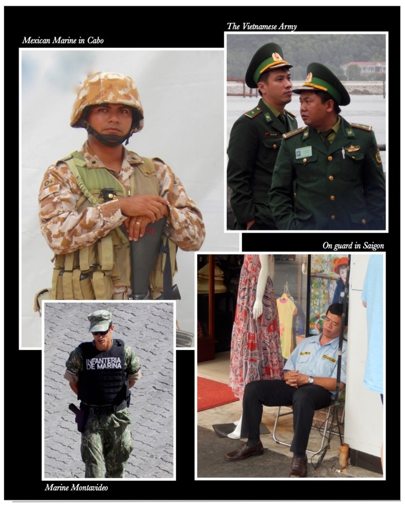 Military and as a security guard