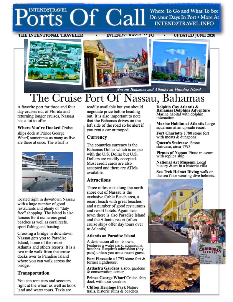 Nassau attractions including the Atlantis Resort on Paradise Island.